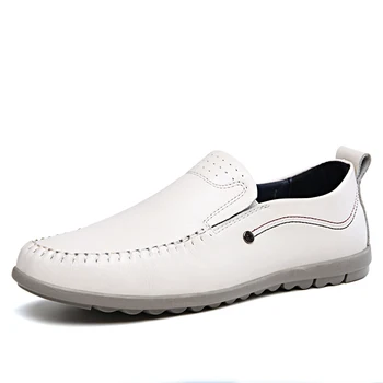 

Casual Mens Shoes Leather Male Sneaker Slip on Loafers Men Business Shoes Breathable Soft Flat Driving Shoes Mens Casual *