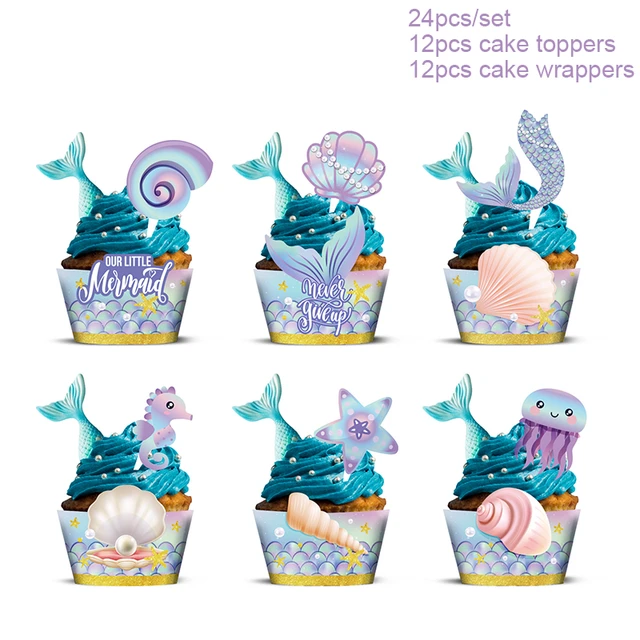 Mermaid Cupcake Topper Under the Sea Party Decorations 