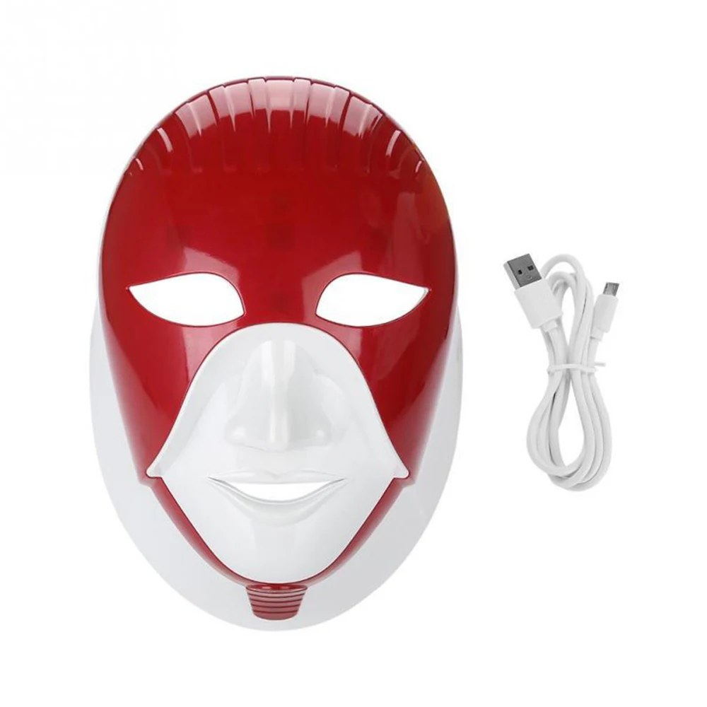  Rechargeable 7 Colors LED Mask Light Therapy Photon Skin Care Tool Face Skin Rejuvenation Whitening - 4000311772607