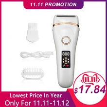 Электрическая Женская бритва с ЖК-дисплеем, цифровой USB Перезаряжаемый безболезненный женский эпилятор, триммер для всего тела, удаление волос для ног, бикини