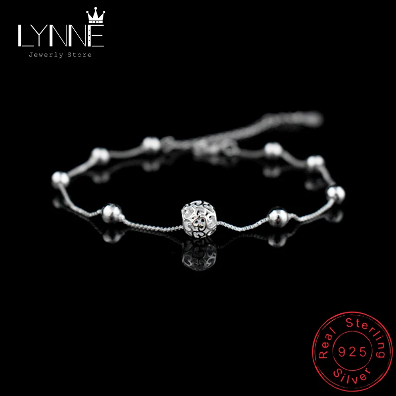 Hot Sale Fashion 925 Sterling Silver Anklet Chain Hollow Ball Pendant Anklets Bracelet Chain For Women's Wedding Jewelry Gift Hot Sale Fashion 925 Sterling Silver Anklet Chain Hollow Ball Pendant Anklets Bracelet Chain For Women's Wedding Jewelry Gift
