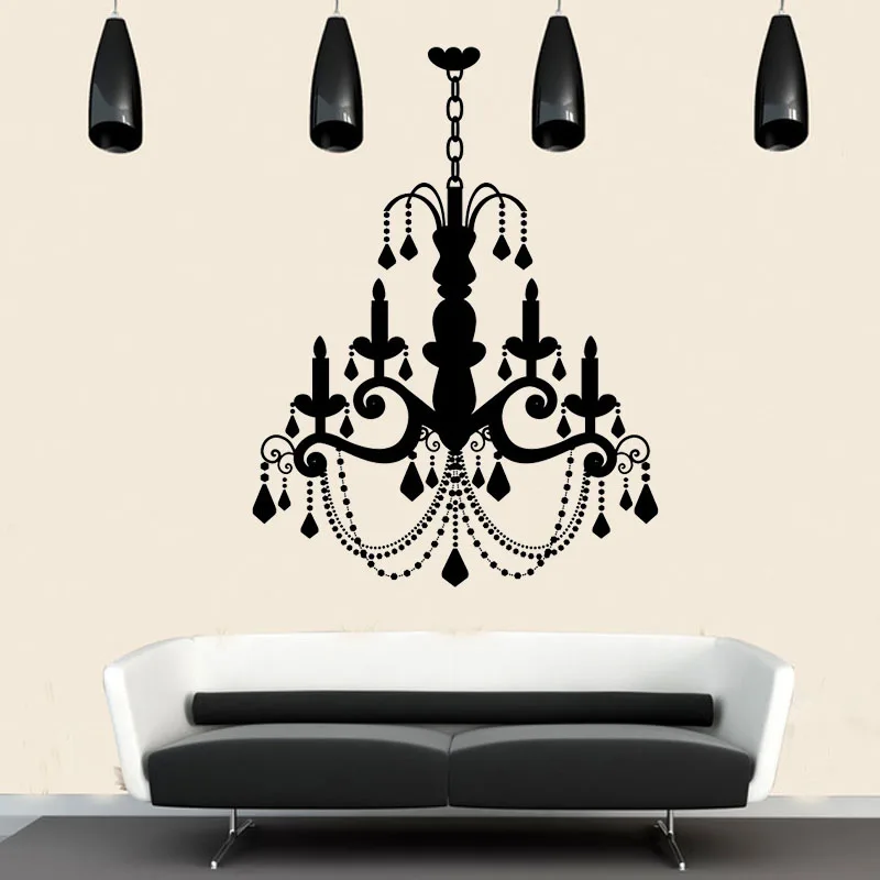 

Новая мода свеча люстра настенные наклейки для гостиной на стену, вокруг телевизора, над диваном Декор для спальни съемный домашний стикер на стену искусство