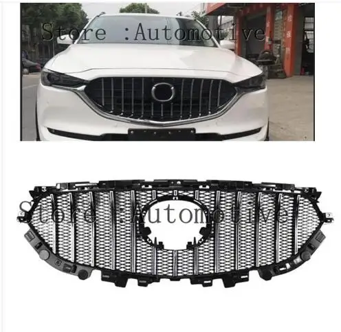 

FOR MAZDA CX-5 CX5 GRILLE 2017 2018 2019 FRONT MESH EXTERIOR MASK TRIMS COVERS FRONT BUMPER ABS MODIFIED GRILL GRILLS FIT