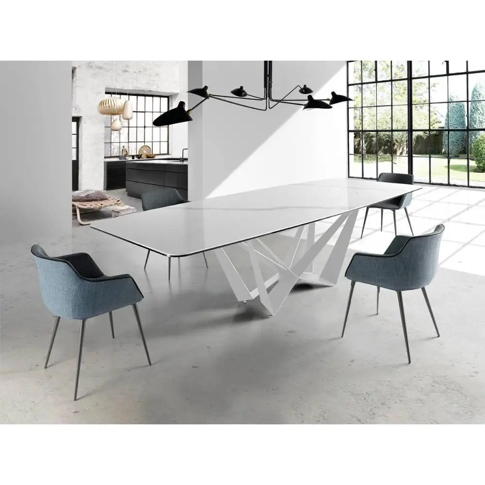 ANGEL CERDA - Фарфоровый мраморный обеденный стол со стальной структурой, итальянский дизайн обеденный стол, дизайн стола 1053 ANGEL CERDA - Фарфоровый мраморный обеденный стол со стальной структурой, итальянский дизайн обеденный стол, дизайн стола 1053