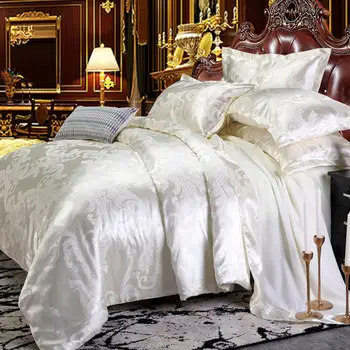 

20 Wedding Bedding Sets Jacquard Queen/King Size Duvet Cover Set wedding Bedclothes gold 2/3pcs Bedclothe