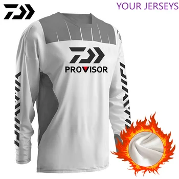 

2020 New DAWA Winter Fleece Fishing Cycling Jersey Man Long Sleeve Fishing Clothes Sweater Thermal Underwear Fishing Clothing