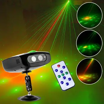 

Red Green RGB Stage Lights Voice Control Music Led Disco Light Party Show Laser Projector Lights Effect Lamp with Controller