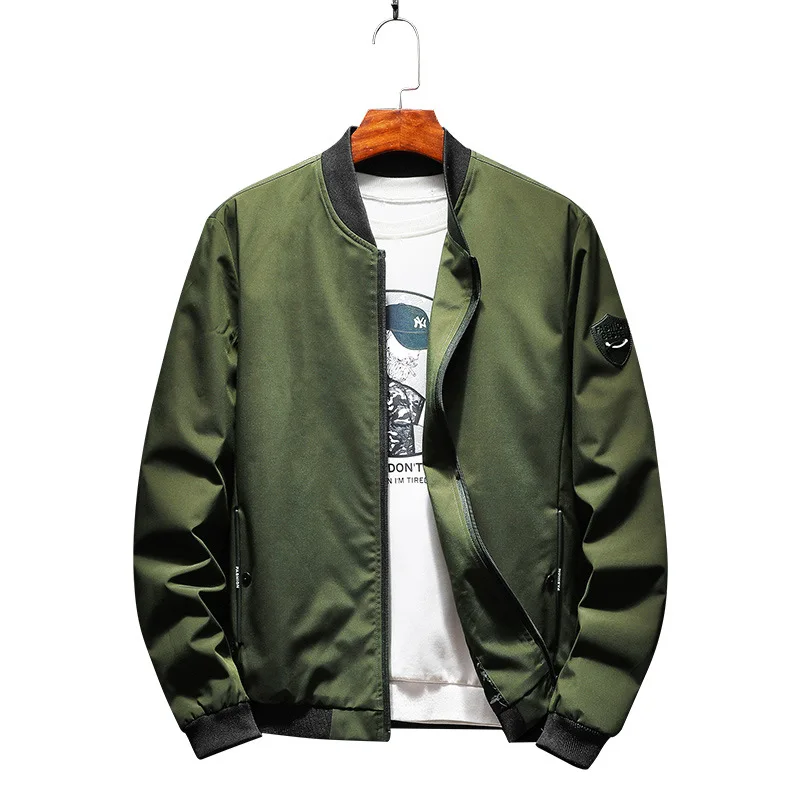 

Spring And Autumn New Style Men Baseball Collar Solid Color Slim Fit Coat Large Size Casual Versatile Trend Jacket