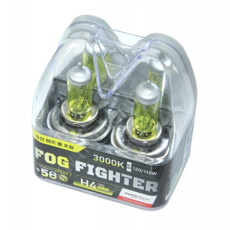 Лампа высокотемпературная FOG FIGHTER H4 12V 60/55W (120/110W) 3000K AB3004 AVANTECH 2 шт. | Автомобили и