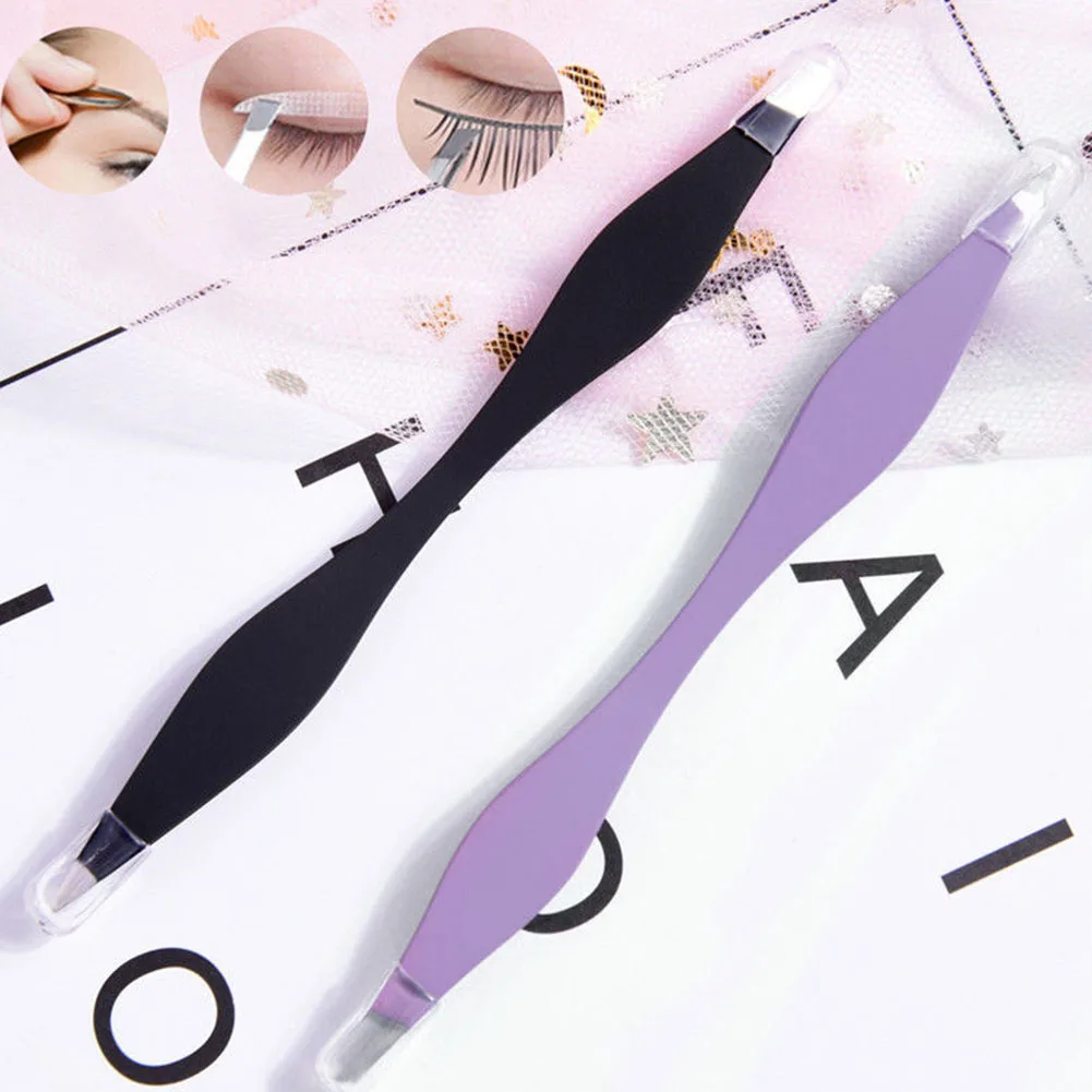 Eyelash Anti-Static Double Ends Durable 2 In 1 Eyebrow Tweezer Extension Makeup Pincet Tools