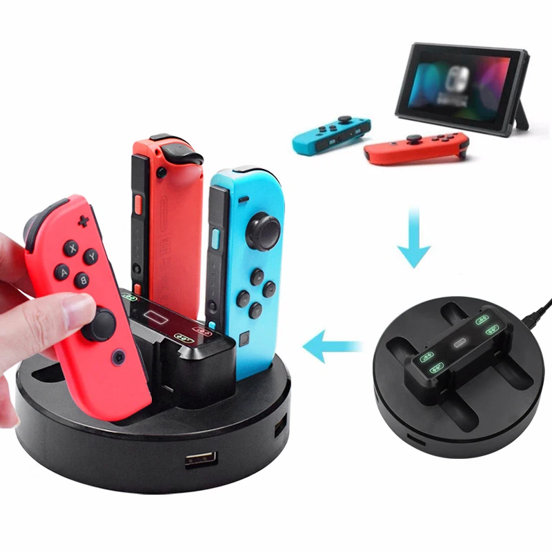 Полностью подходит для розетки Joy-Con маленькая ручка и переключатель хост зарядка и переключатель профессиональные для ручек многофункциональное зарядное устройство со светодиодный Cha
