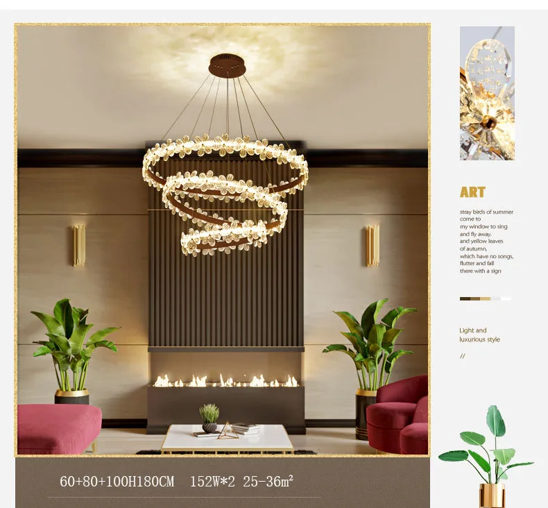 Хрустальная люстра лампа кольцевой дизайн современный блеск светодиодный освещение для гостиной и гостиничные светильники потолочные люстры