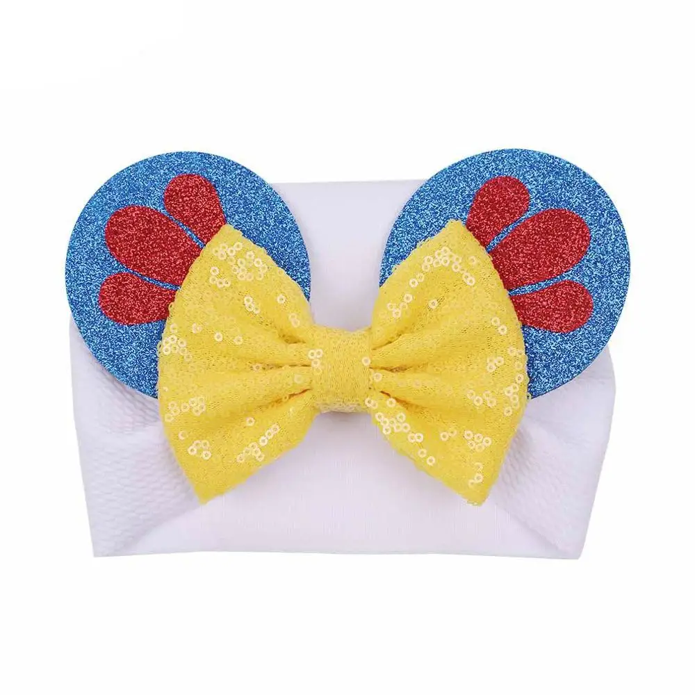 Baby Bows Sequines Ears Girls Headbands Newborn Babes Turban Headwrap | Детская одежда и обувь