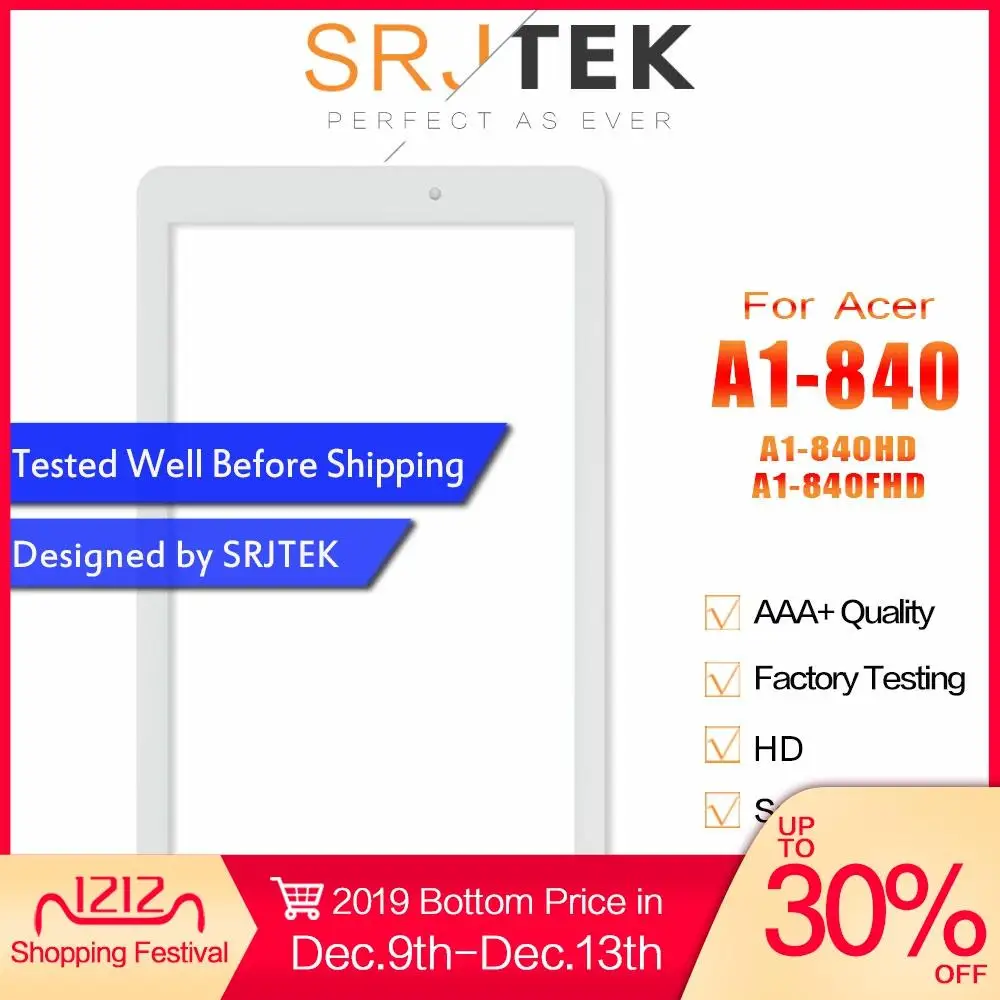 SRJTEK 8," для acer Iconia Tab 8 A1-840 A1-840HD A1-840FHD A1 840 840HD Сенсорный экран Сенсор планшета Панель спереди Стекло объектив