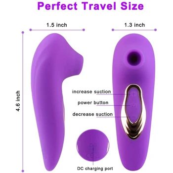 Clit Sucking G Spot Vibrator with 5 Frequencies Waterproof Rechargeable Nipple Stimulator Adult Sex Toys for Women Couples 5