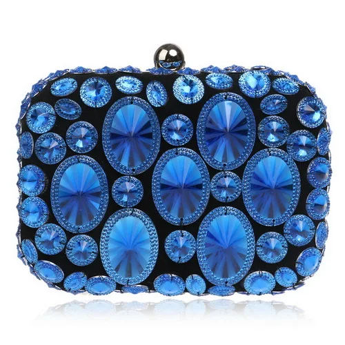 YM1113blue Бриллиантовый лоскут, модные женские вечерние сумки из бисера, пластиковый вышитый клатч, сумки для летней вечеринки, вечерний клатч, держатель, чехол - Цвет: YM1113blue