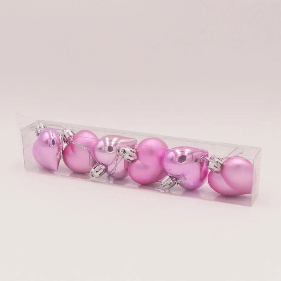 Pink Рождественские украшения для елки, рождественские вечерние подвесные шары в форме сердца, рождественские украшения для дома, товары для улицы, Natal - Цвет: Pink
