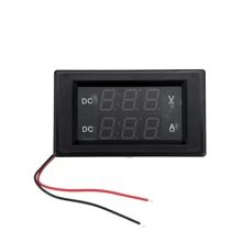 DC 300V 50A цифровой вольтметр Амперметр постоянного тока вольт ампер тестер Датчик с красным и зеленым светодиодный без шунта с задней крышкой 0,3" светодиодный