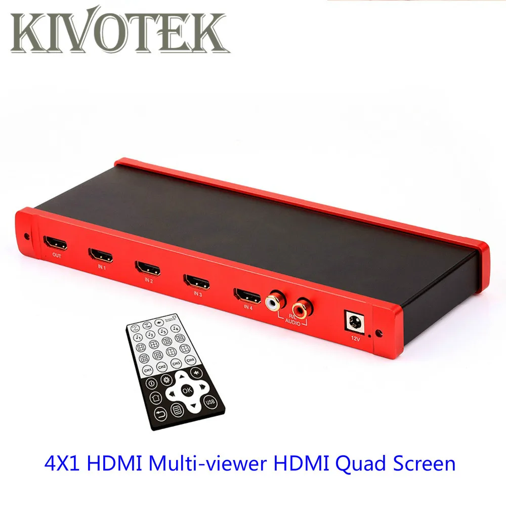 HD1080p 4X1 HDMI мульти просмотра переключатель Quad экран в режиме реального времени