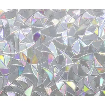 

Pvc Self-Adhesive Glue-Free Electrostatic 3D Glass Film Irregular Pattern Refraction Colorful Glass Window Grilles