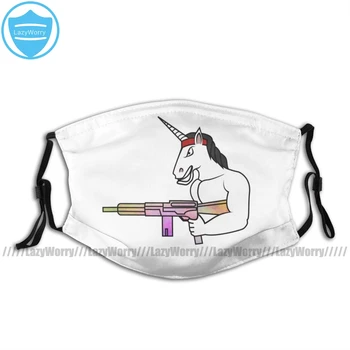 

Unicorn Mouth Face Mask Unicorn Muscles Weapon Fighter War Rainbow Facial Mask Kawai Cool with 2 Filters for Adult