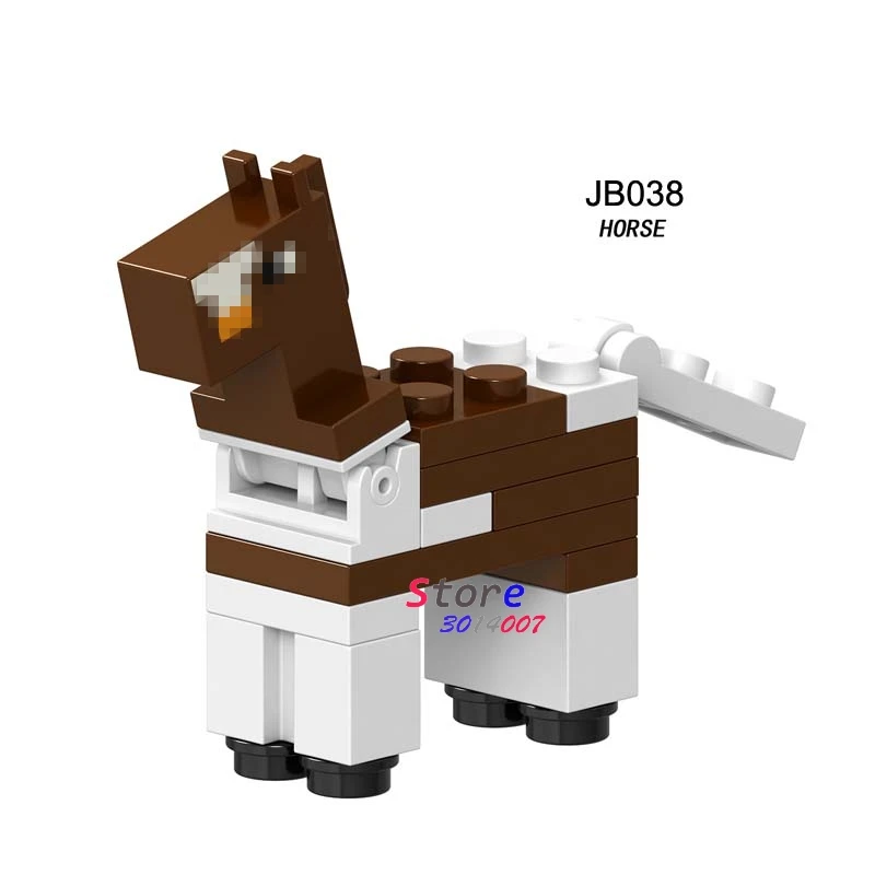 JB038 Одиночные строительные блоки мультфильм фильм серия с персонажами из мультфильмов о животных лошадей Гаст паук осел Полярный DIY игрушки для детей - Цвет: JB038