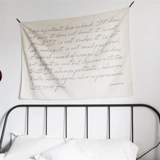 Eredeti Dizájn Szerelem Ode Tapecloth Takaró Terítő Angol Modern Minimalista Északi Ins Dekoráció Esküvői Ajándék Kárpit - Image 2