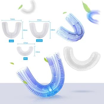 

360 Degrees Automatic Sonic Electric Toothbrush Head for Children Adult U Type Tooth Whitening