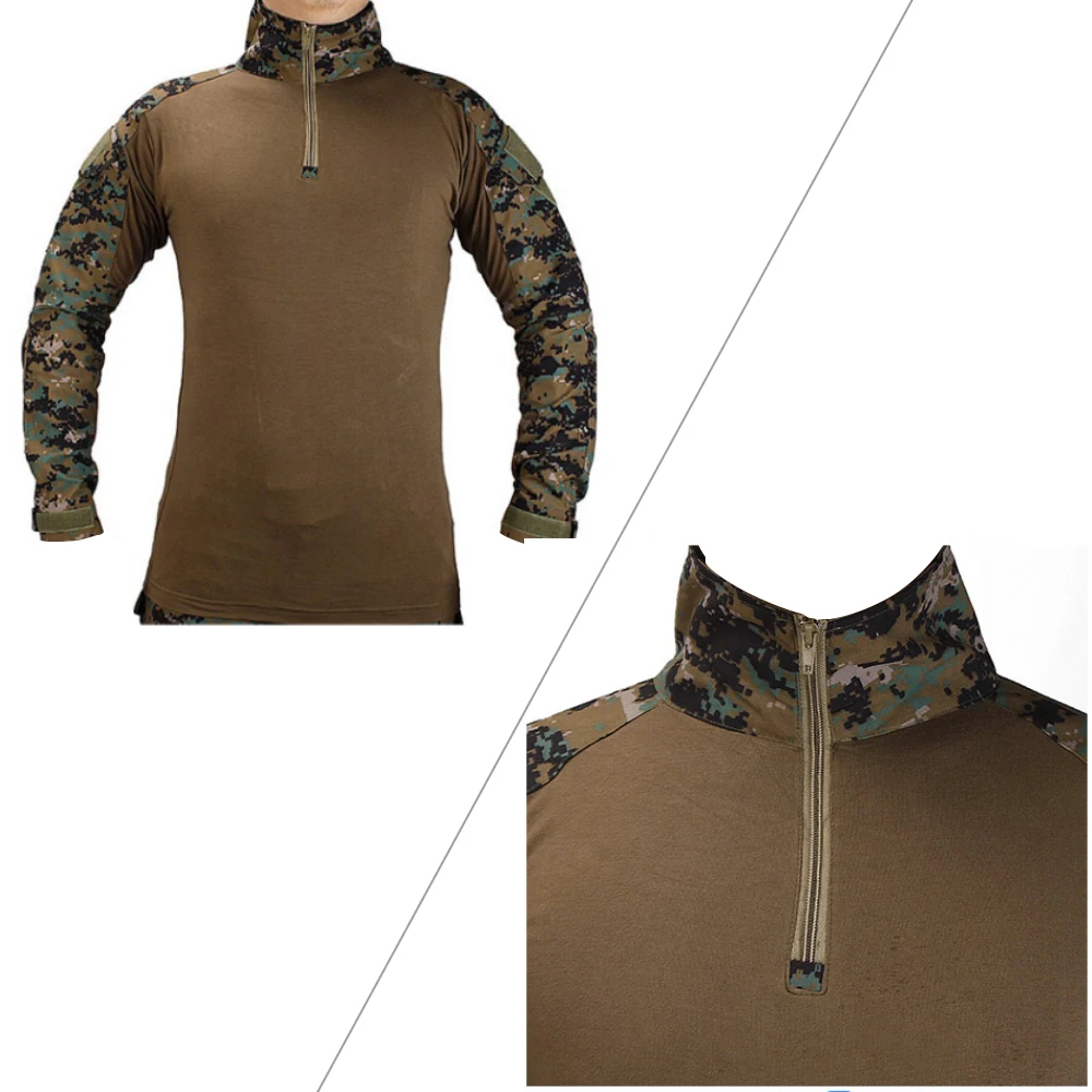 VULPO Tactical BDU Jungle Digital Shirts Outdoor Camouflage T-shirt Role Playing Game Ghillie Suits