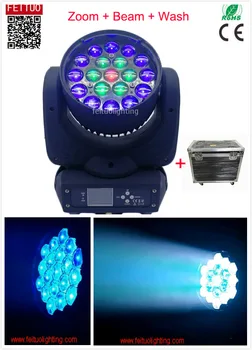 

E-8pcs with case 19*15w rgbw 4 in1 full color led zoom wash moving head stage dj light