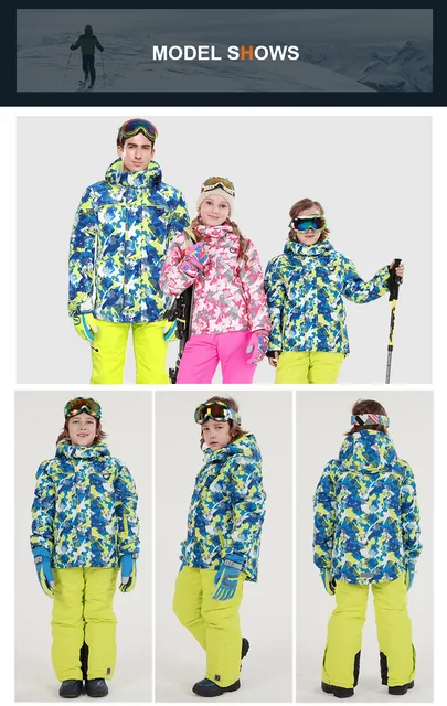 Colorful Kids' Ski Set Printed Ski Jacket And Pants, 53% OFF