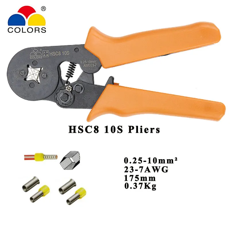 HSC8 10S 0,25-10 мм2 23-7AWG обжимные плоскогубцы 1050 клеммы для трубки тип иглы обжимной терминал саморегулирующийся инструмент