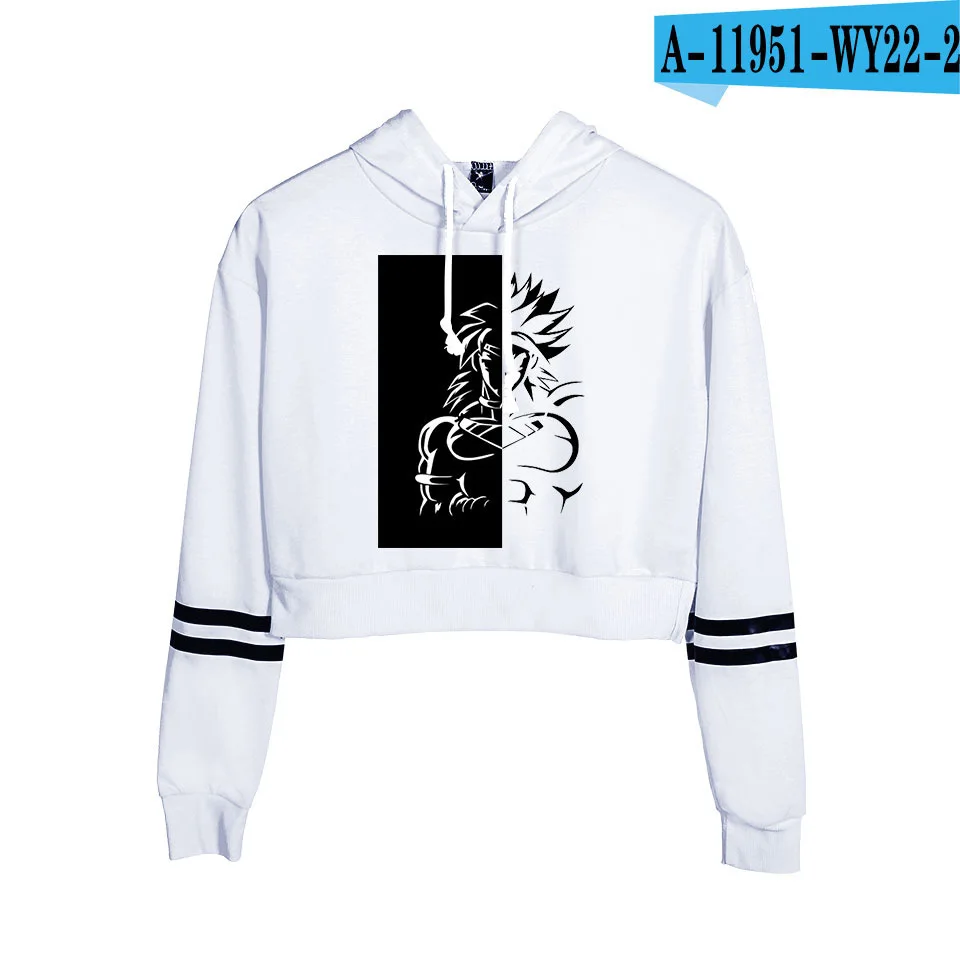 Принт толстовка с драконом sweashirts короткие сексуальные толстовки для женщин укороченный топ рубашка Повседневный пуловер с капюшоном одежда с длинными рукавами - Цвет: A11951-2