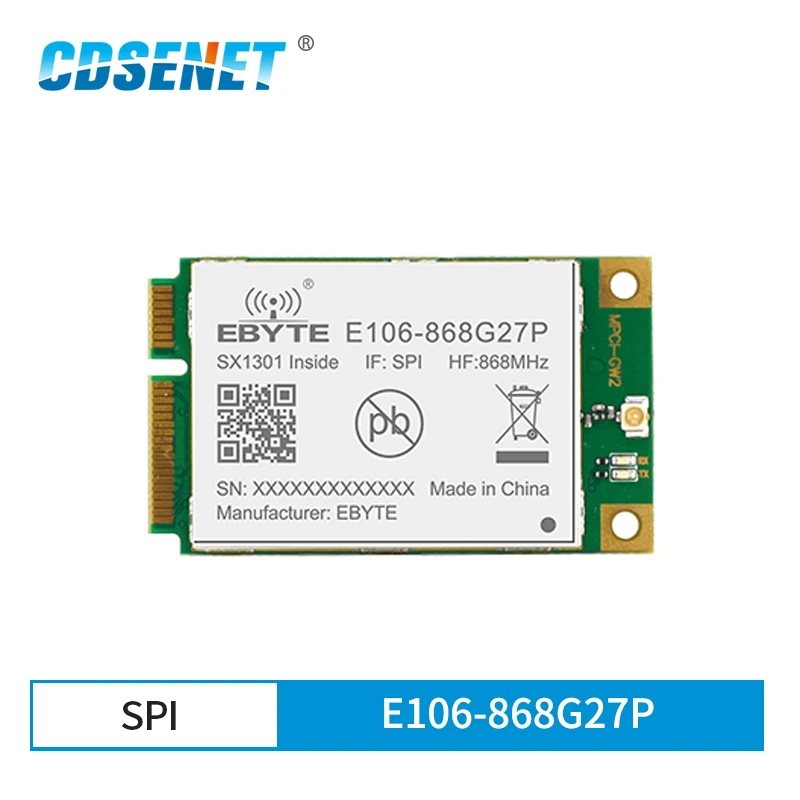 E106-868G27P 868mhz sx1301 lora porta caminho módulo 27dbm longa distância 5km sem fio transceptor