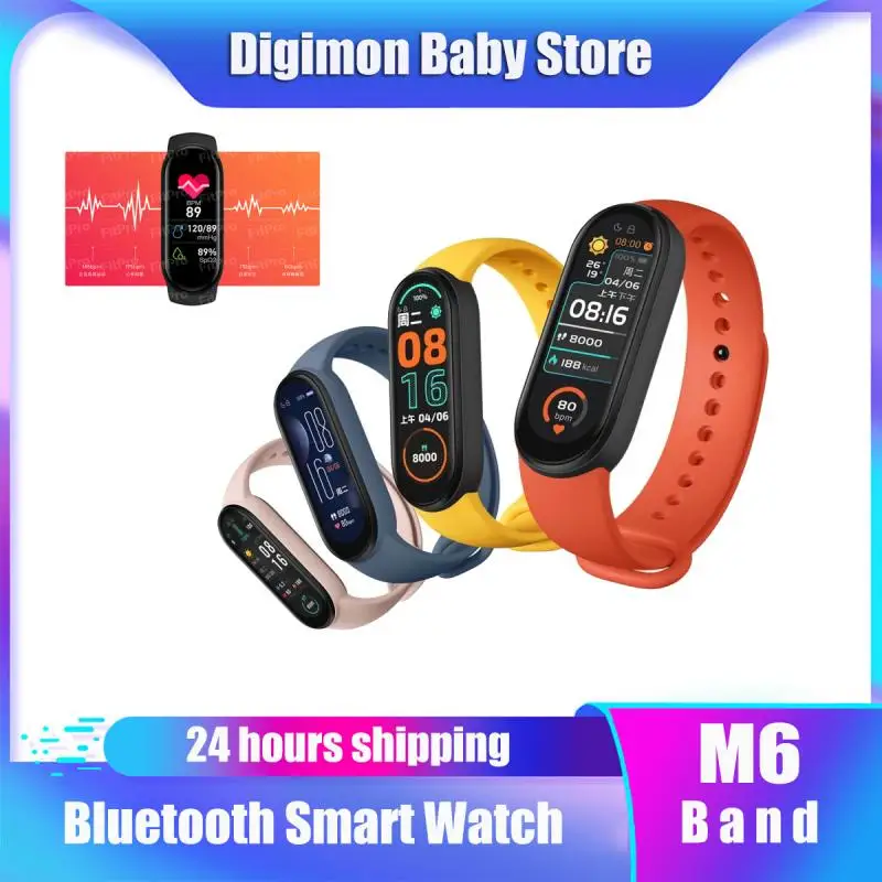 2021 M6 Smart Band Watch Bracelet Wristband Fitness Tracker Blood Pressure Heart Rate Heart Rate Monitor Blood Smartwatch Band