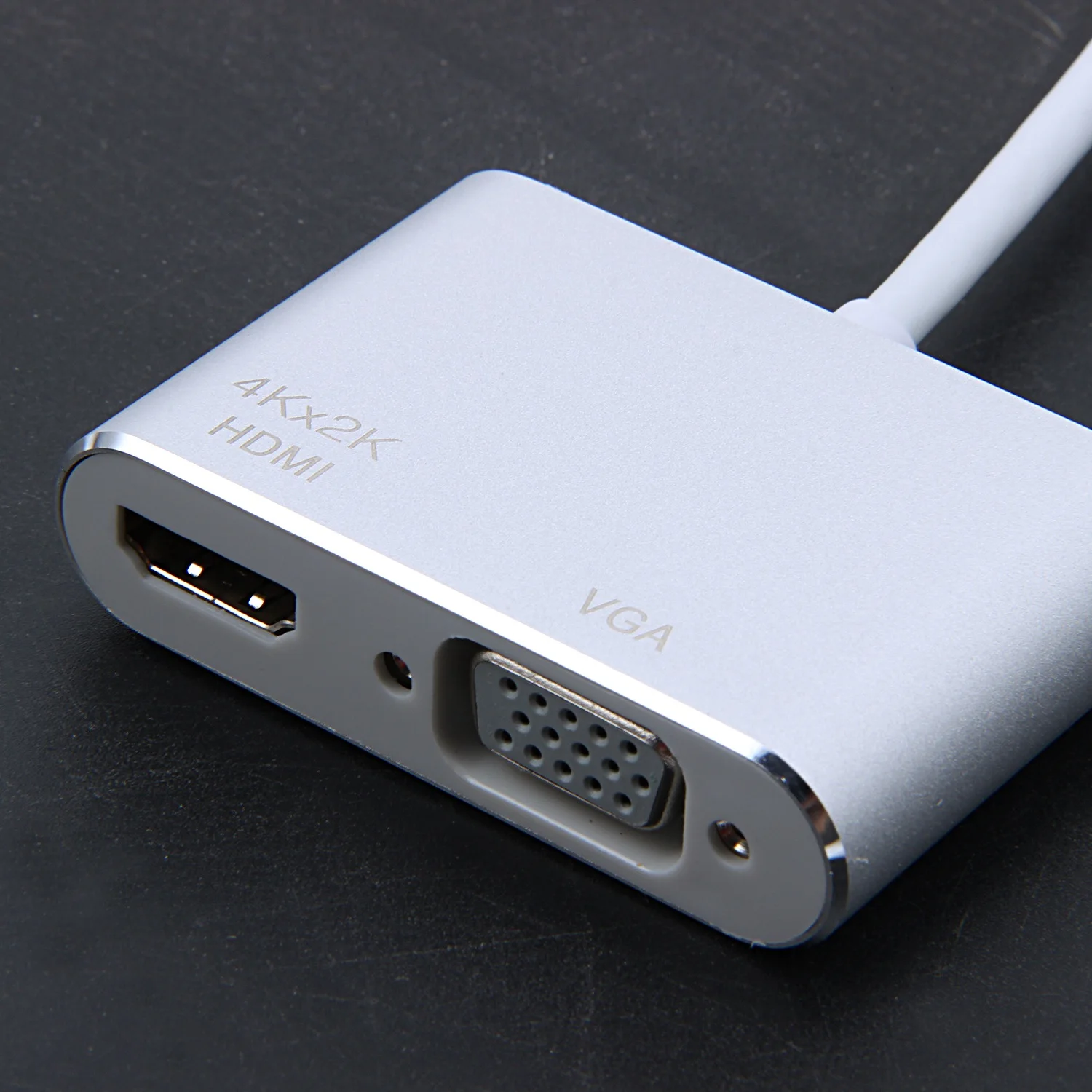 USB C к HDMI VGA адаптер, 2 в 1 Тип C к VGA HDMI 4K конвертер UHD концентратор