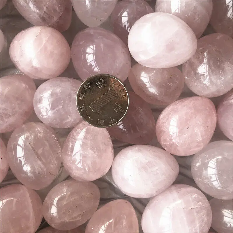 30-36mm Natural Pink Rose Quartz Egg-shaped Crystal Healing Ball Sphere Gemstone Healing Natural Quartz Crystals 1PC