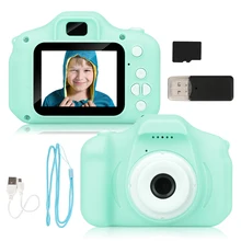 Newest Cheap Rechargeable Photo Video Playback Green Blue Cameras Kids Toys 32GB 800 Pixels Children's Camera Birthday Present