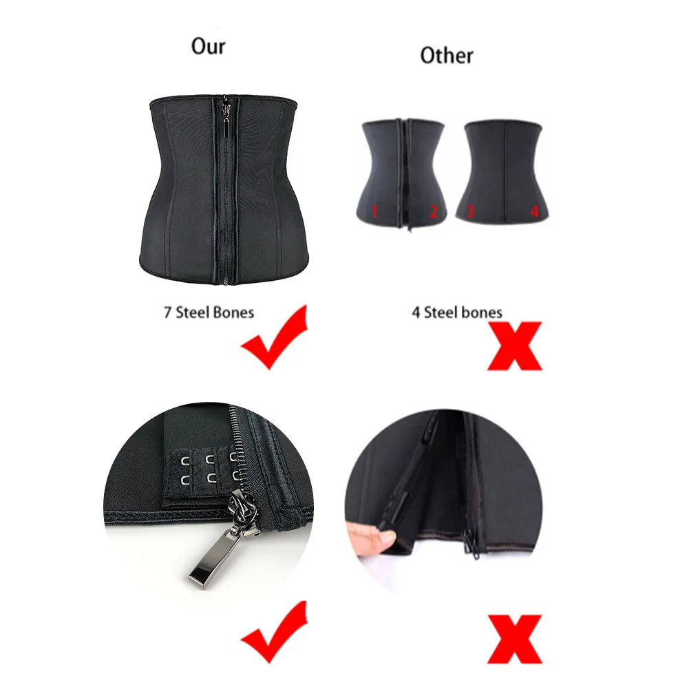 Для женщин латексный утягивающий корсет Body Shaper Корсеты с застежкой молнией