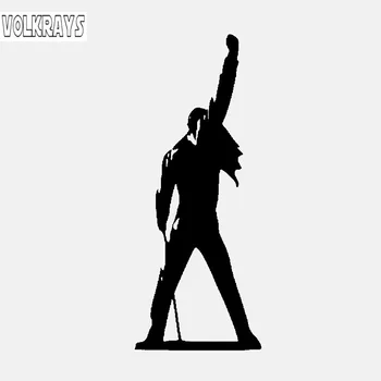 

Volkrays Personality Car Sticker Freddie Mercury Accessorive Reflective Waterproof Vinyl Decal Black/Silver,12cm*4cm