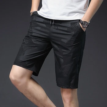 

2020 Summer Beach Casual Shorts Mens Bermuda Masculina Poylester Shorts Homme Sport Running Men Short Pants Printed Elastic Xxxl