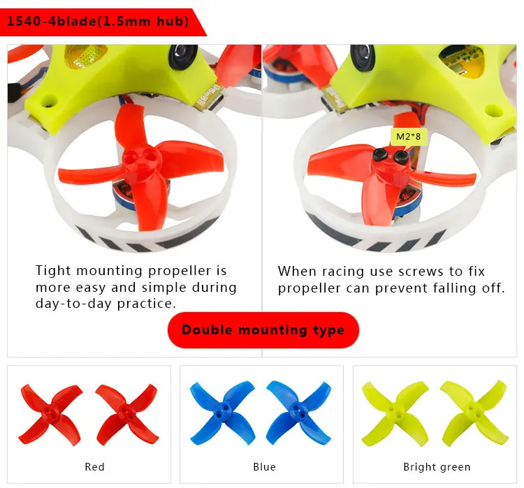 

LDARC 1540 Racer 40mm 1.5 Hub 4 Blade Propeller Props with M2 Mounting Hole for 1103 Brussless Motor Mini Whale Beta 75X Whoop