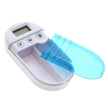

Pocket Mini Pill Box Case Electronic Timer Alarm Clock Reminder Medicine Storage Dispenser