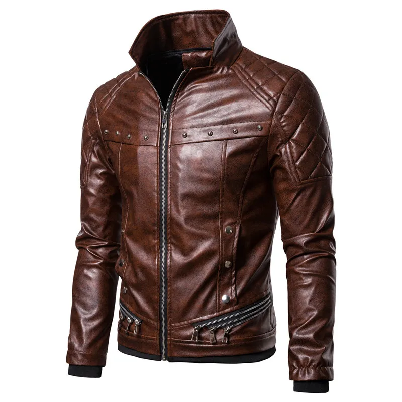 winter soldier jacket Mens Clothing Causal Punk Style Leather Jacket Coat Men Outfit Design Motor Biker Detachable Fur Collar PU Leather Jacket Men best leather jackets