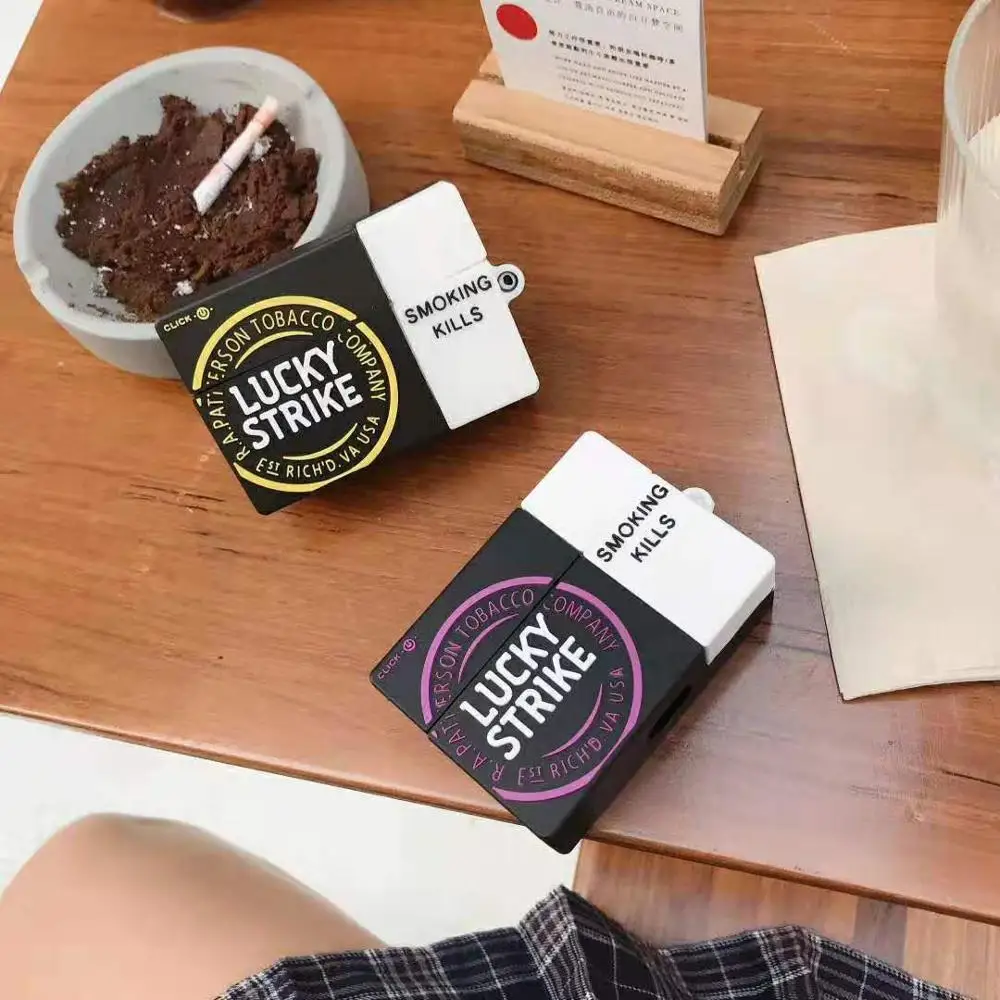 3D тренд LUCKY STRIKE smoke силиконовый чехол для airpods pro 3 брелок милый apple airpod Беспроводная