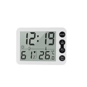 

Indoor Room LCD Electronic Temperature Humidity Meter Digital Thermometer Hygrometer Weather Station Clocks black/white Gauge