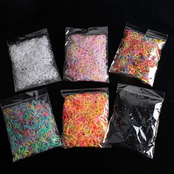 

2000pcs Transparent Rubber Hairband Rope Silicone Ponytail Holder Elastic TPU Hair Holder Tie Gum Rings Girls Hair Accessories