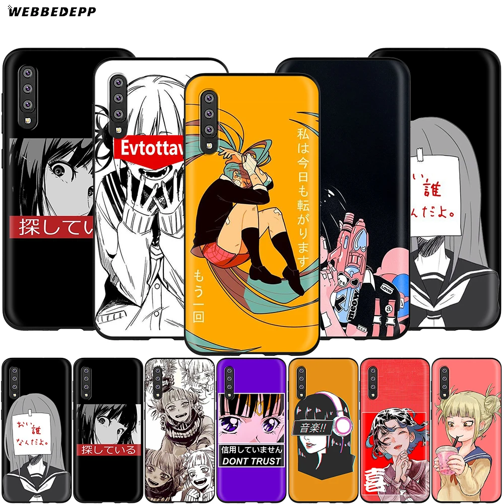 Webbedepp Sad Japanese Anime Aesthetic Case for Samsung Galaxy A2 J4 J6 J7 Duo J8 Core Prime 2018 A20E A70S | Мобильные телефоны и