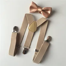 Однотонный Детский комплект с ремнем и галстуком-бабочкой для маленьких мальчиков и девочек, подтяжки, застежка на Y-Back, подтяжки, галстук-бабочка, эластичная, регулируемая, для детей