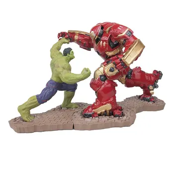 

[Funny] 2pcs/Set Large size The Avengers Hulk VS iron man MK44 Action figure Statue Combat version collection model adult gift
